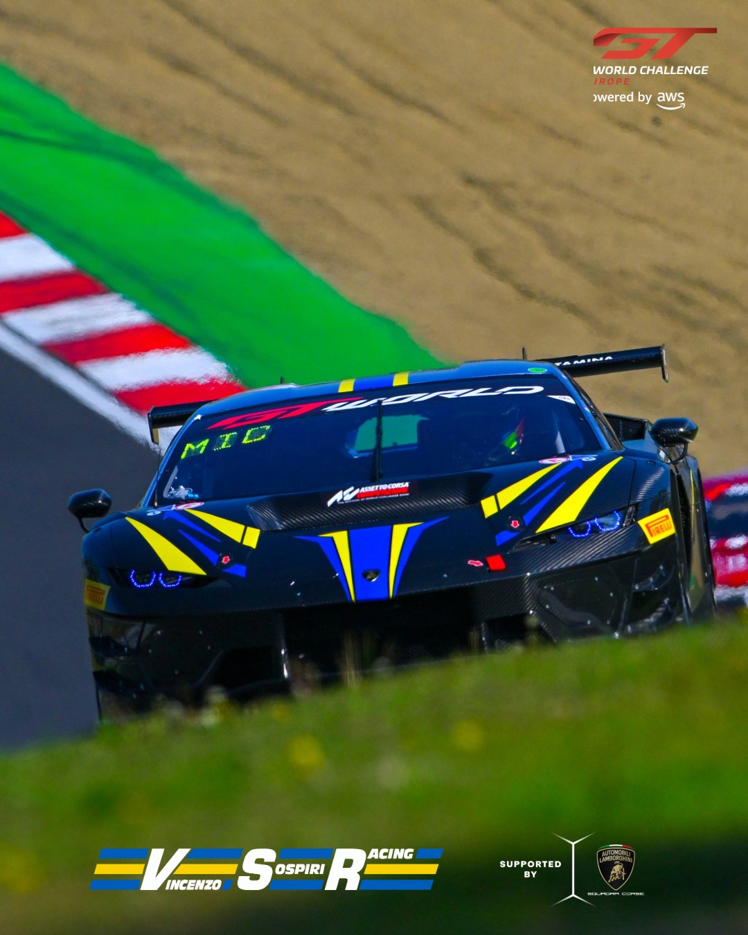 Lamborghini Temerario GT3 VSR in azione durante le prove in pista