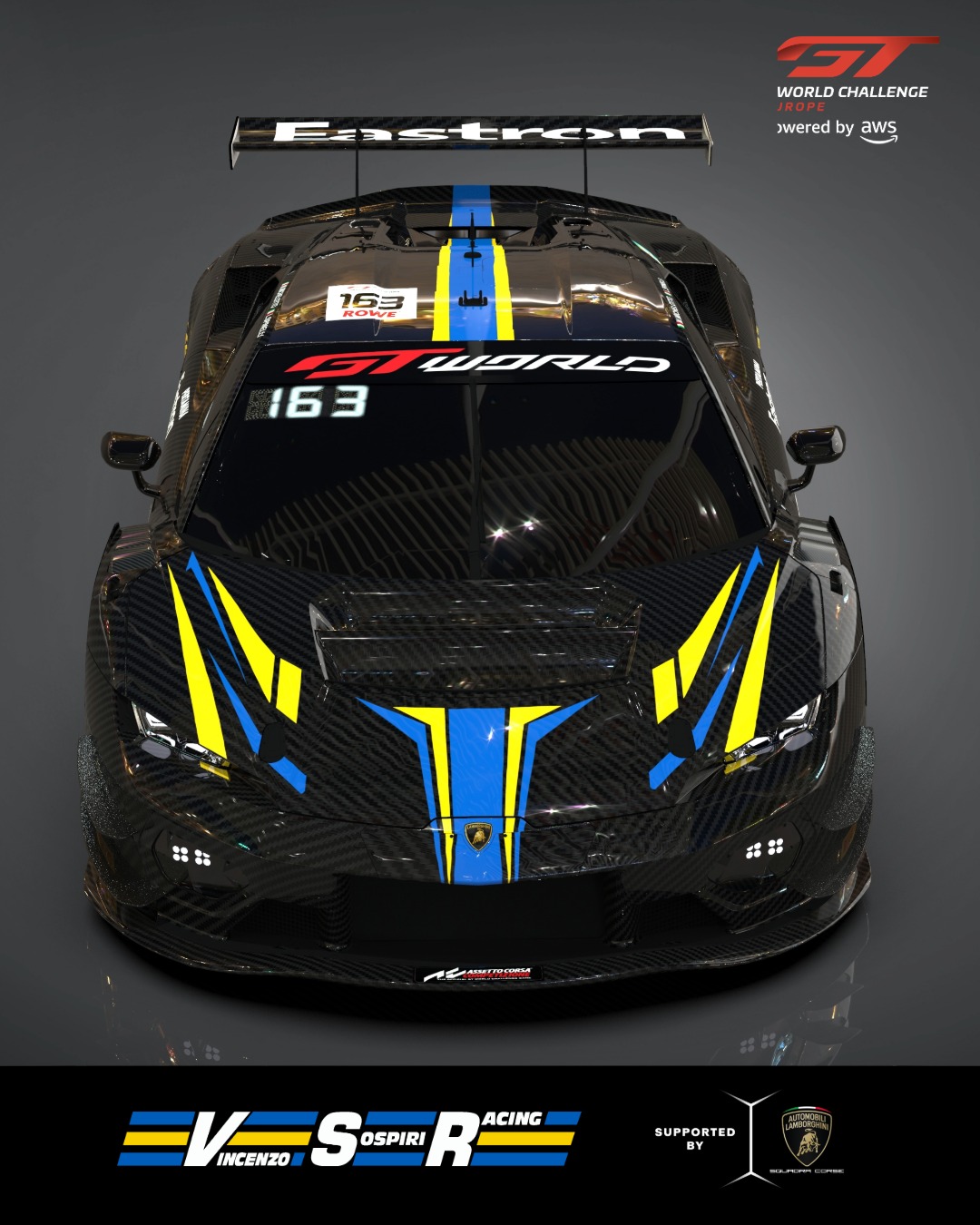 Livrea ufficiale Lamborghini Temerario GT3 2026 disegnata da Dia Design per VSR